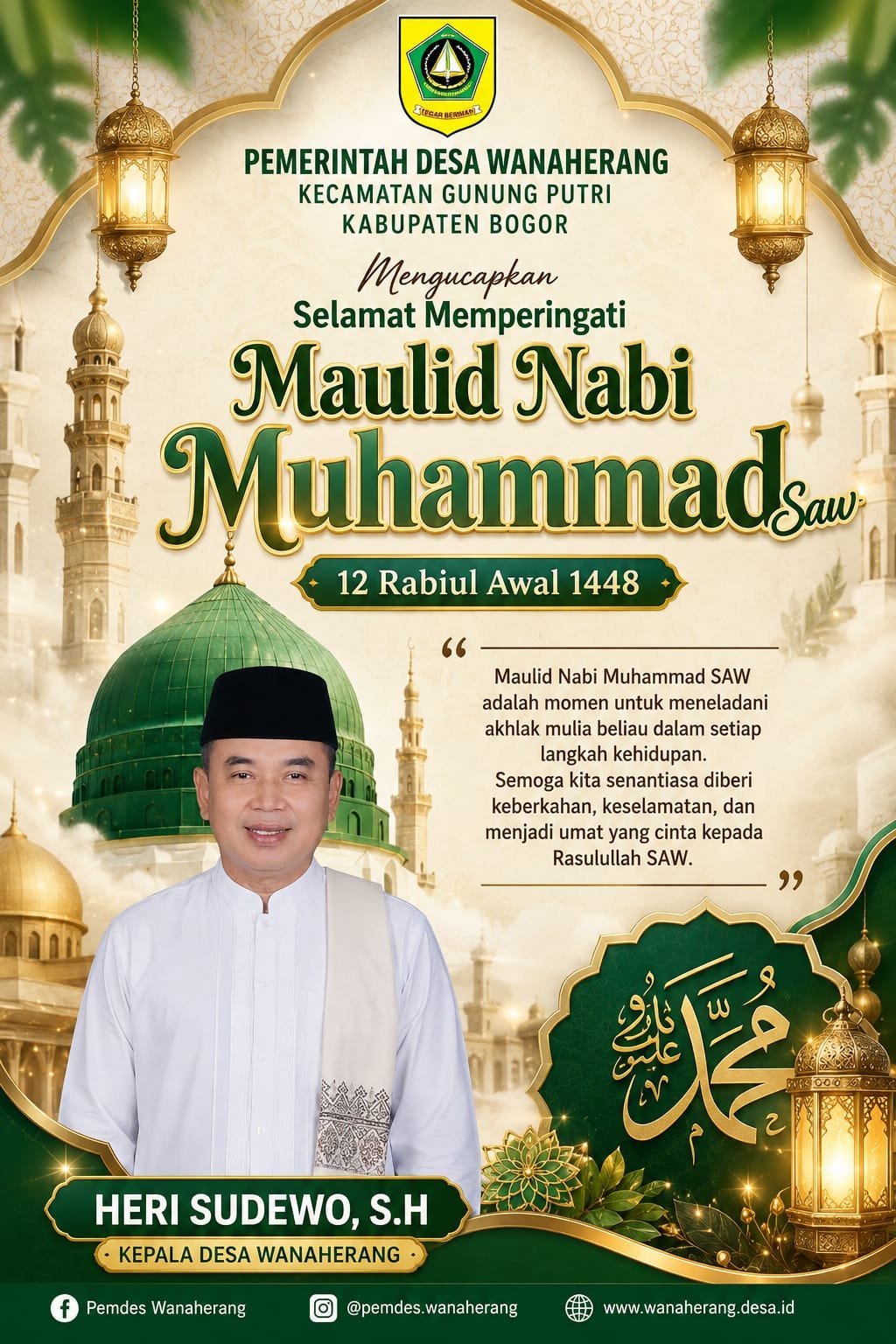 Pemerintah Desa Wanaherang Selamat Memperingati Maulid Nabi Muhammad  SAW